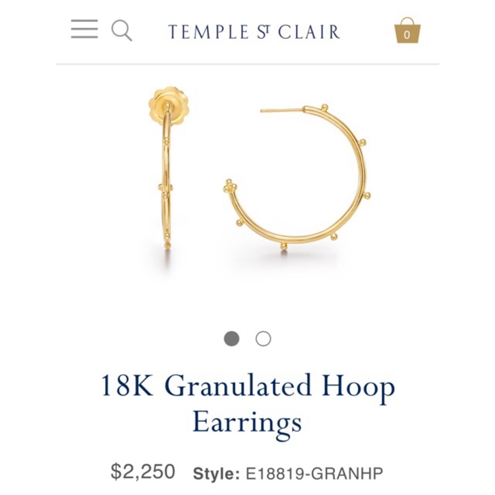 18k Gold Medium Hoop Earrings by Temple St Clair - Picture 8 of 8